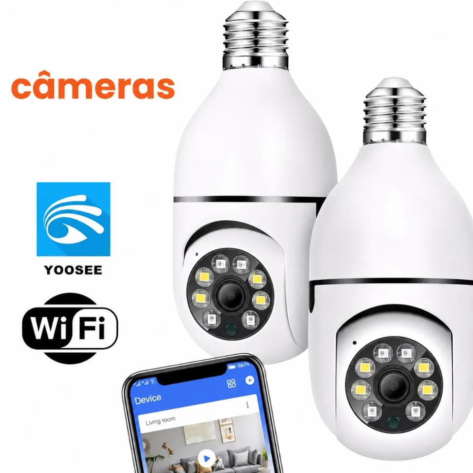 Câmera segurança a Prova D'água IP44 wi-fi sem fio 360 aplicativo yoosee full HD  Bivolt