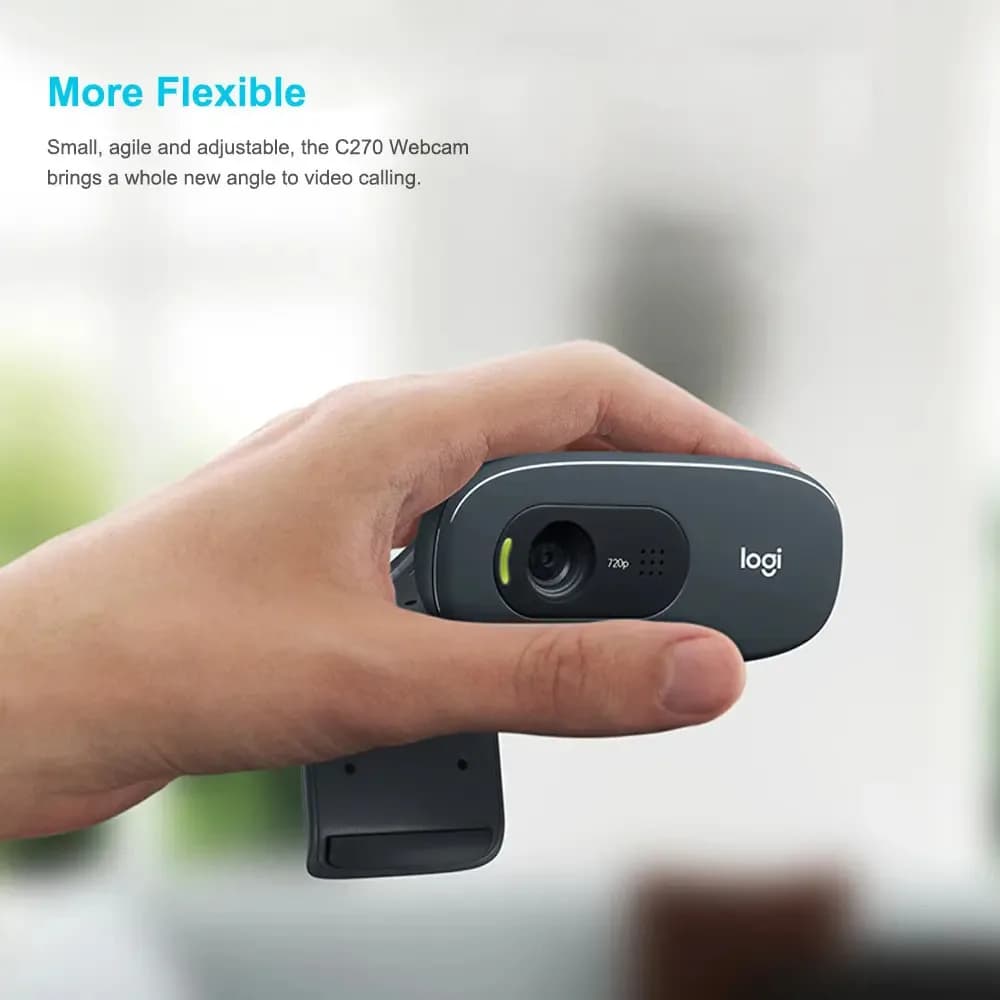Webcam Pc C270 Para Videochamada 720p E Câmera Logitech Cor Fix