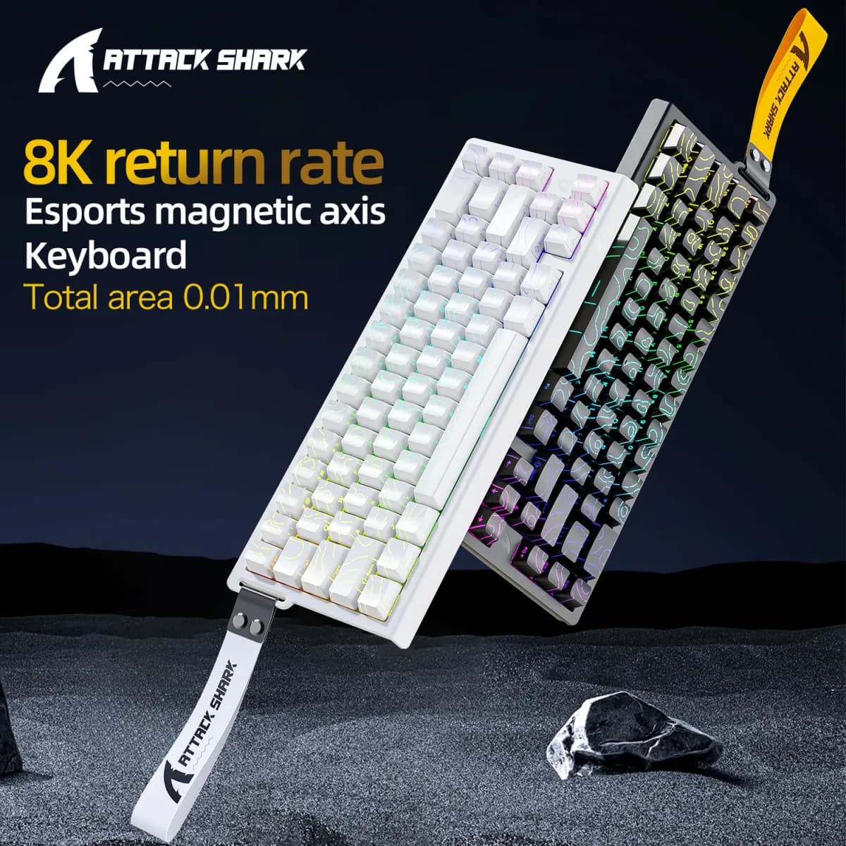 X68he ataque tubarão teclado magnético para jogos mecânico com fio para pro gaming 0.01mm gatilho rápido 8000hz socd/rs 0.125ms 128k taxa