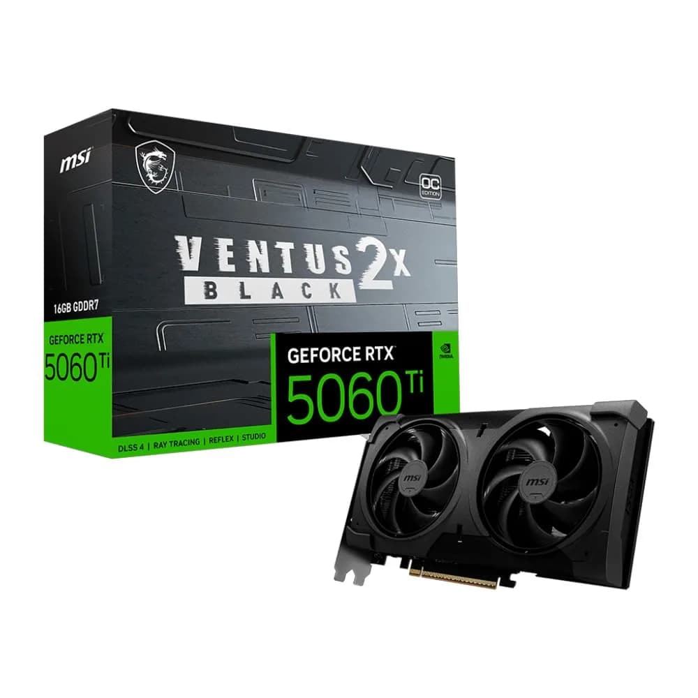 GPU NV RTX5060TI 16GB GDDR7 128BITS VENTUS 2X OC BLACK PLUS MSI 912-V535-088