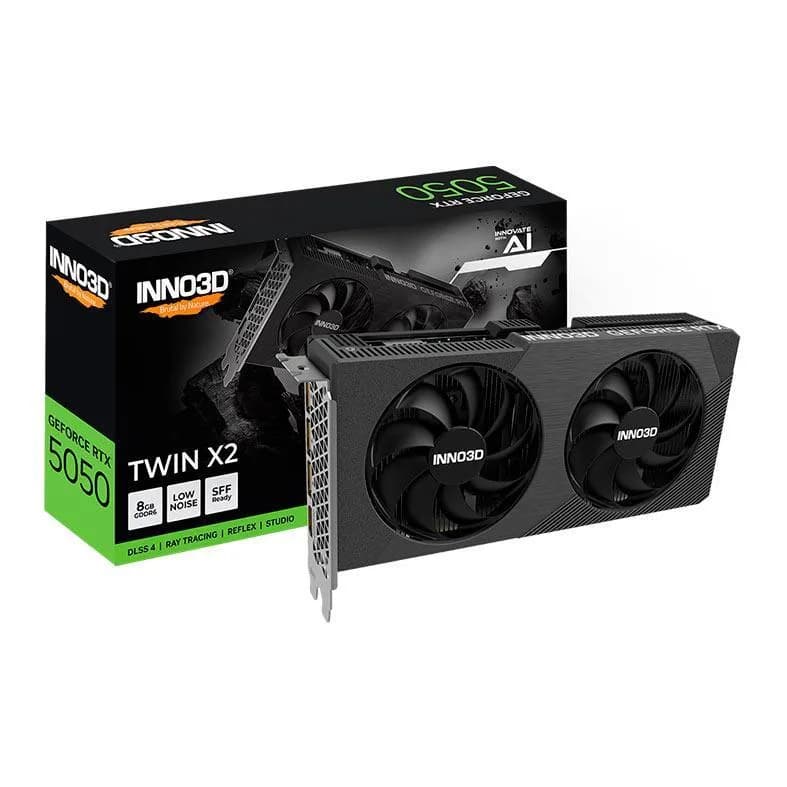 Placa de Video INNO3D GeForce RTX 5050 Twin X2, 8GB, GDDR6, 128-bit, N50502-08D6-174071N