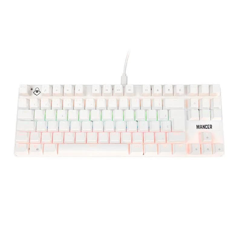 Teclado Mecanico Mancer Shade MK3, Rainbow, Switch Huano Vermelho, Branco, MCR-SHM3-WH01