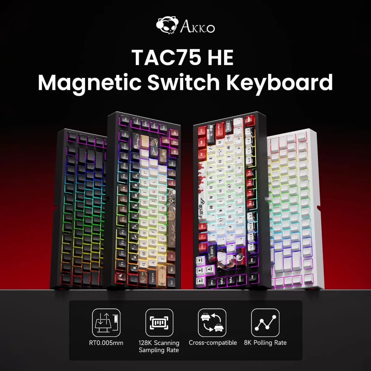 Akko tac75 he teclado de interruptor magnético 75% teclados para jogos gatilho rápido 0.005mm 8k rgb com fio esports teclado personalizado para gamer - AliExpress 7