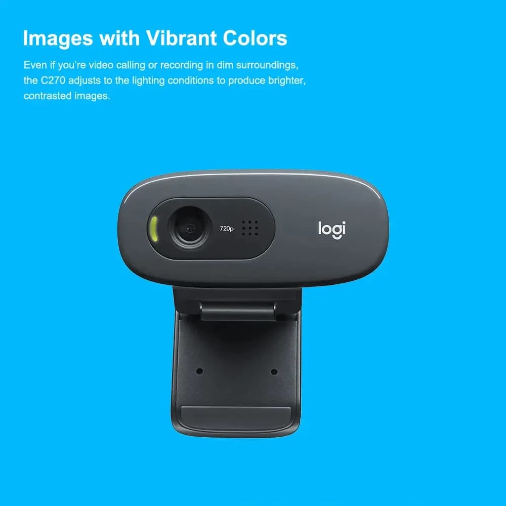 Webcam Pc C270 Para Videochamada 720p E Câmera Logitech Cor Fix