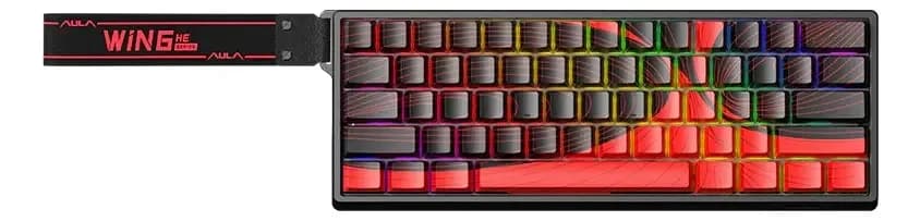 Teclado Aula Win60 He Max Switch Magnetico C/ Fio 8k Polling Cor De Teclado Preto/vermelho Idioma Inglês Internacional