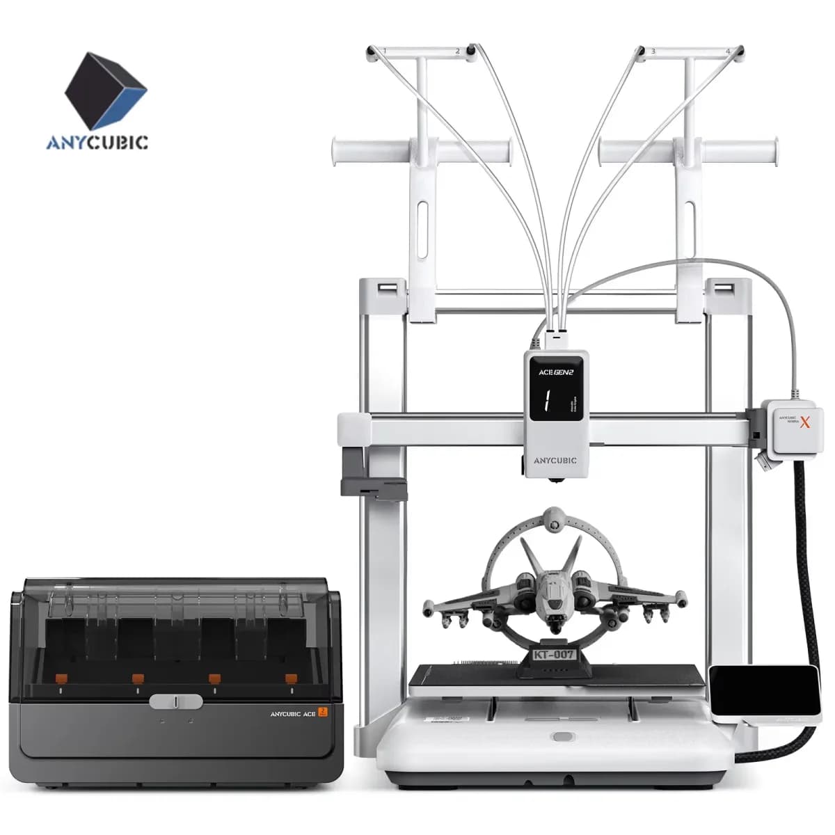 ANYCUBIC Kobra X Combo 2x Economia de Tempo e Materiais, Impressão em até 19 Cores, Detecção por IA, Velocidade Máxima de Impressão de 600mm/s, Impressora 3D