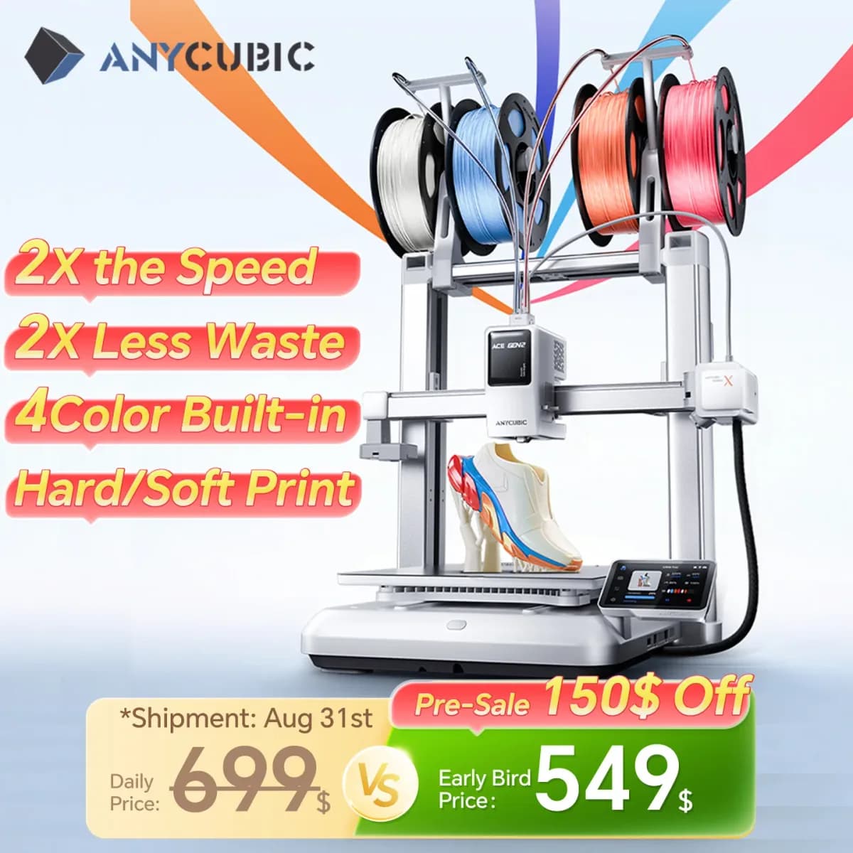 Impressora 3D ANYCUBIC Kobra X 600mm/s