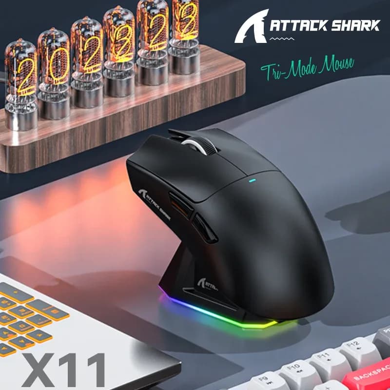 Mouse sem fio Attack Shark X11, conexão tripla, PixArt PAW3311, base de carregamento magnético sensível ao toque, mouse macro para jogos - AliExpress 7