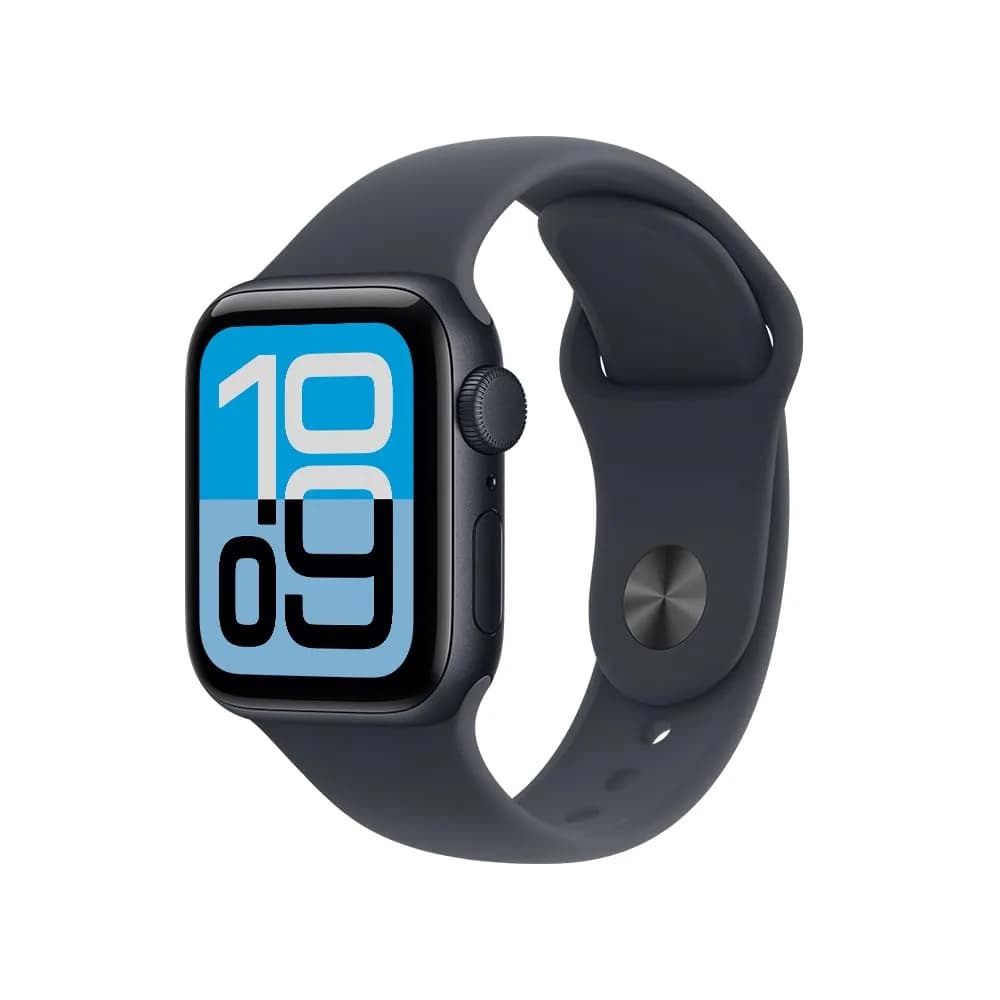 Apple Watch SE 3 GPS, Caixa em alumínio meia‑noite de 40 mm com Bracelete desportiva meia‑noite - P/M