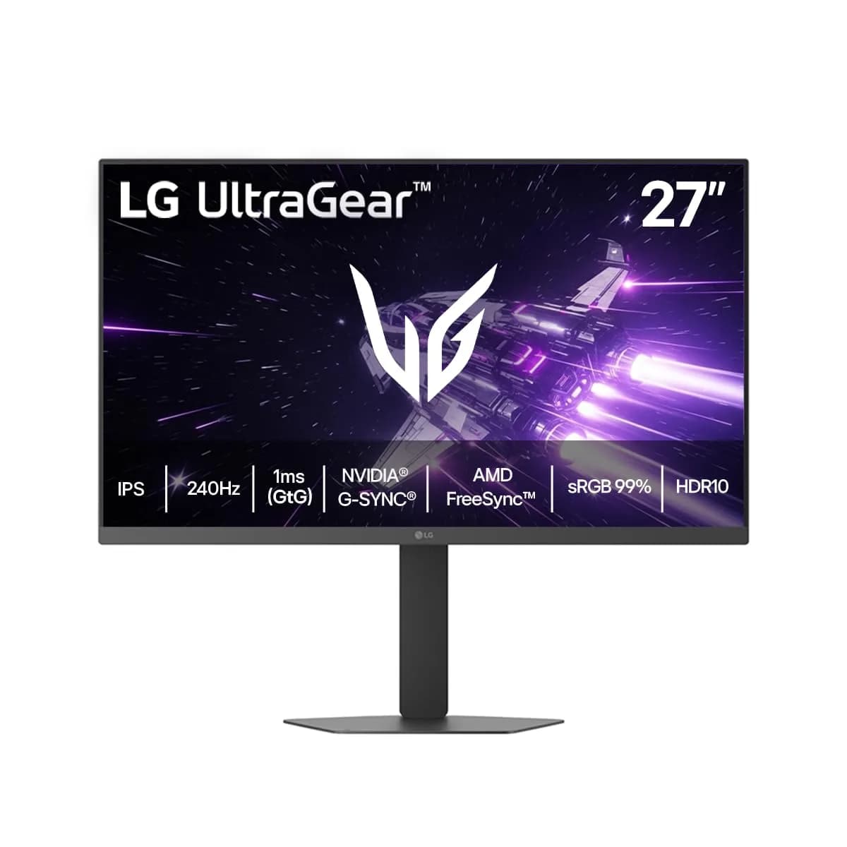 LG UltraGear Monitor Gamer 27" IPS 240Hz 1ms (GtG) Full HD (1920x1080) sRGB 99% HDMI 2.0 NVIDIA G-SYNC AMD FreeSync Premium, Preto - 27G440A