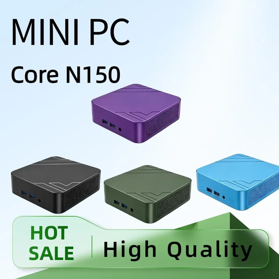 Mini PC Intel Core N150 2026 Compacto com 16GB de RAM, SSD Grande, Tela 4K, WiFi 6, BT 5.2 - Dispositivo Multifuncional para Escritório e Jogos