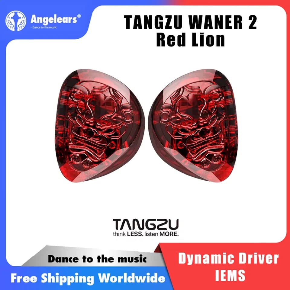 Fones de Ouvido Intra-Auriculares Tangzu Waner 2 Edição Bass Leão Vermelho com Driver Dinâmico, Som de Alta Qualidade, Uso Confortável, Fones com Fio