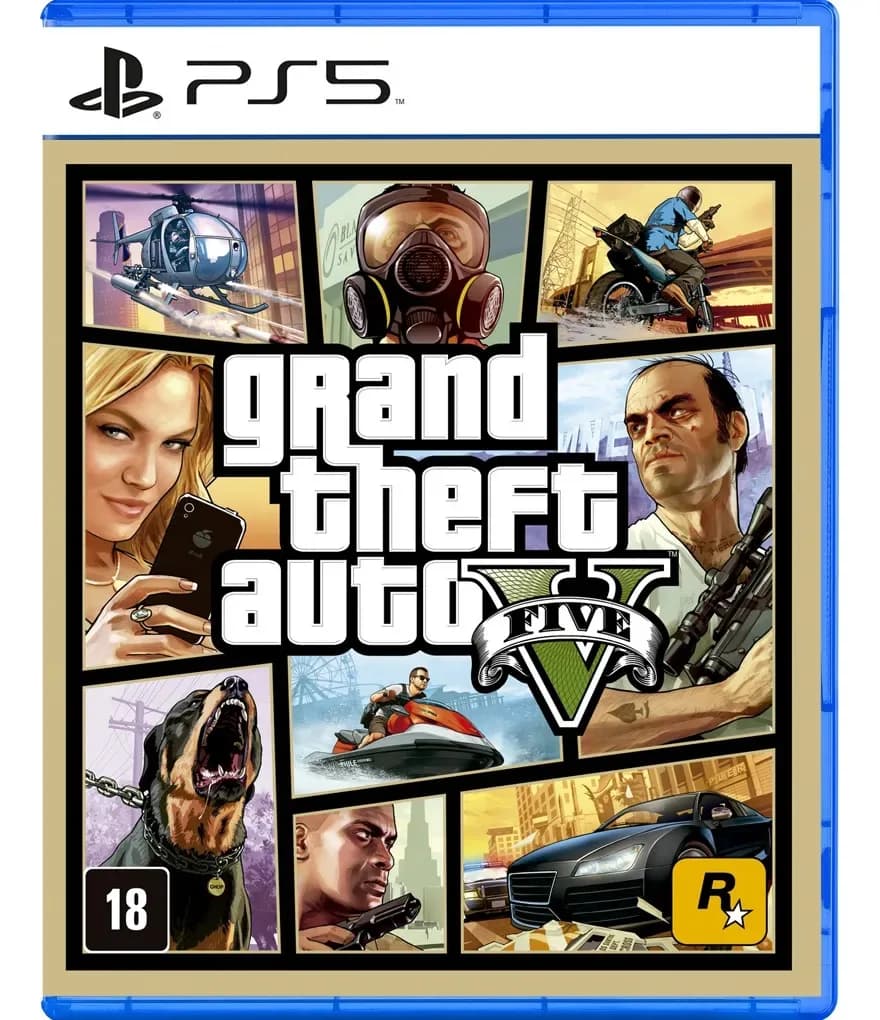 Jogo Gta 5 Ps5 - Grand Theft Auto V Ps5 Mídia Física