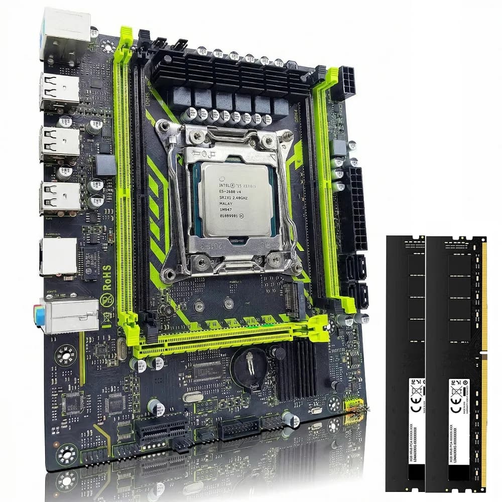 Kit x99 Placa Mãe Processador Intel Xeon 2680 v4 14 Núcleos Memória Ram 16gb ECC No Brasil