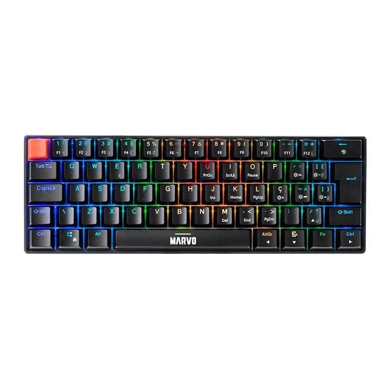 Teclado Mecanico Marvo KG933G, RGB, ABNT2, Switch Vermelho, Preto, KG933G-BK