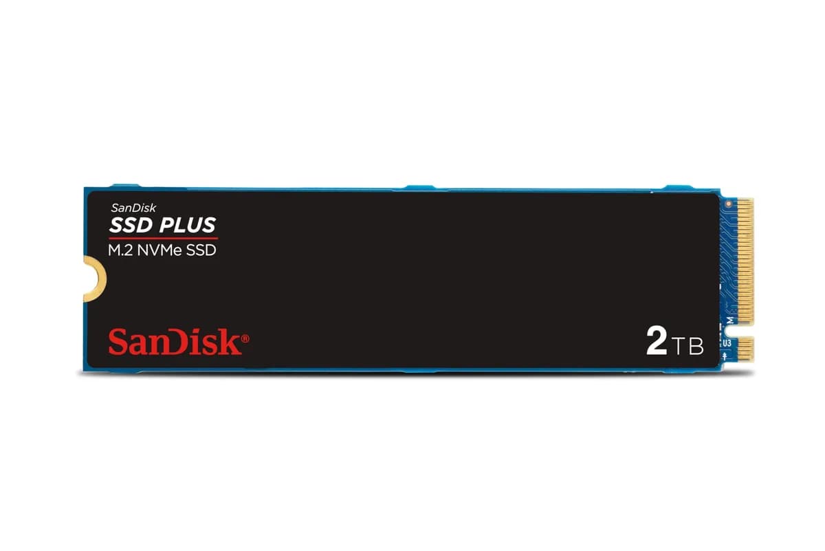 SSD Sandisk Plus - 2TB, NVMe, M.2 2280, Leitura até 3200MB/s, Gravação até 3000MB/s