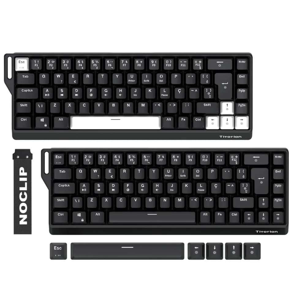 Teclado Gamer Magnético Noclip 60% Switch Huano com fio Hot Swap Led Rgb Preto Branco Titorion