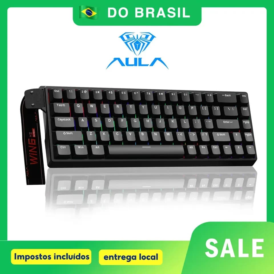 AULA WIN68HE Esports Teclado Magnético Gatilho Rápido 8K Retorno RGB Hotswap 60% 68% Teclado para Jogos Personalizado