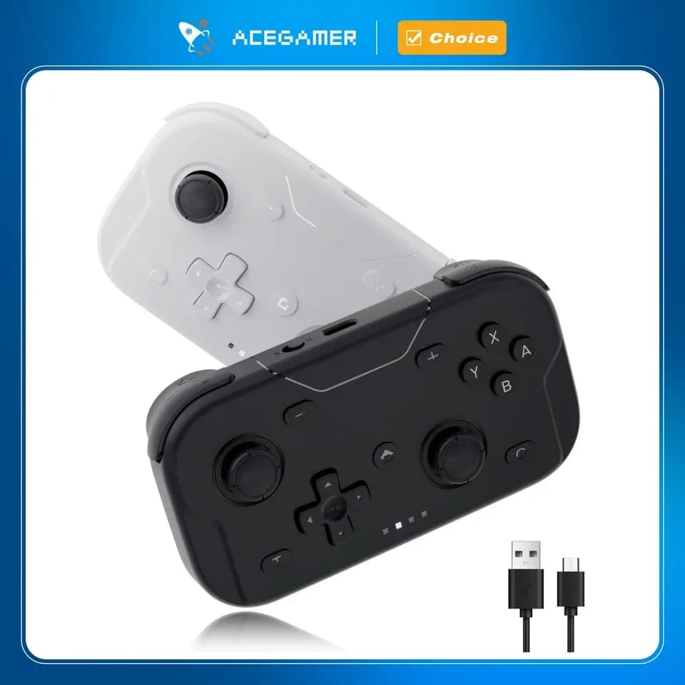 AceGamer Pocket Game Controller Portátil Hall Joysticks 1000Hz Bluetooth Gamepad para Switch/Switch2/Android/iOS/PC/Steamdeck