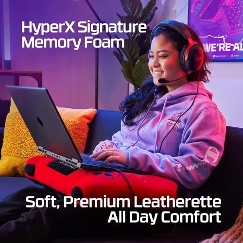 Headset Gamer HyperX Cloud III – Compatível com PC, PS5, Xbox Series X|S, Drivers Angulados de 53mm, Áudio DTS, Microfone de 10 mm, USB-C, USB-A, Fio de 3,5 mm, Vermelho e Preto (727A9AA)