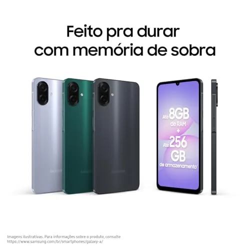 Celular Samsung Galaxy A07 256GB, 8GB, Câm. 50MP, Tela 6.7"- Verde
