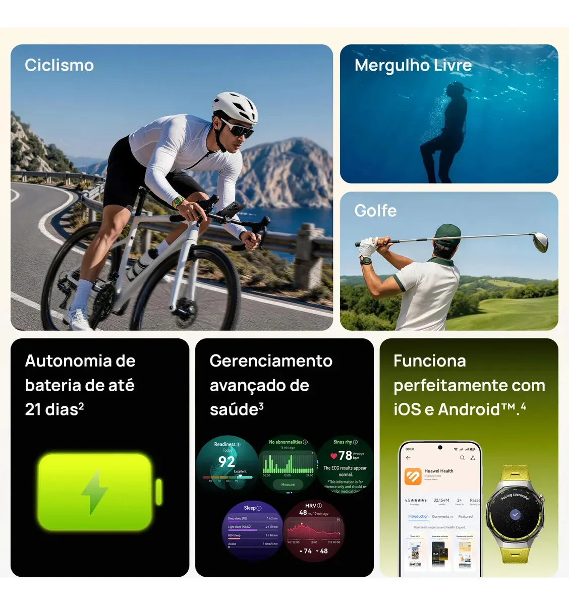HUAWEI WATCH GT 7 Pro 46mm Smart Watch, Bateria de até 21 dias, Caixa em liga de titânio e bisel em cerâmica nano-tech, ECG, Monitoramento da Frequência Cardíaca, Golfe, Ciclismo, Preto