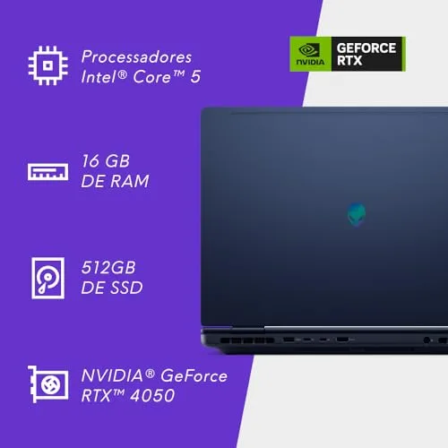 Notebook Gamer Alienware 16 AC16250, Intel Core 5 210H, Windows 11 Home