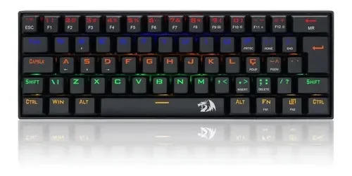 Teclado Mecânico Redragon Lakshmi Rainbow Brown K606 Abnt2 Cor de teclado Preto Idioma Português Brasil
