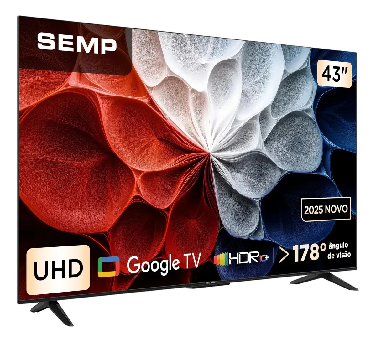 Smart Tv Semp 43 Polegadas Led Hva 4k S62 Wifi Bluetooth Google Tv 3 Hdmi Hdr10+ Dolby Audio 43s62