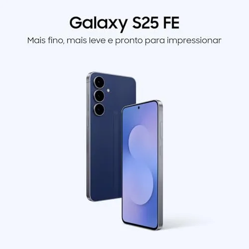 Celular Samsung Galaxy S25 FE 5G, 128GB, 8GB, Câmera Tripla - Azul Marinho