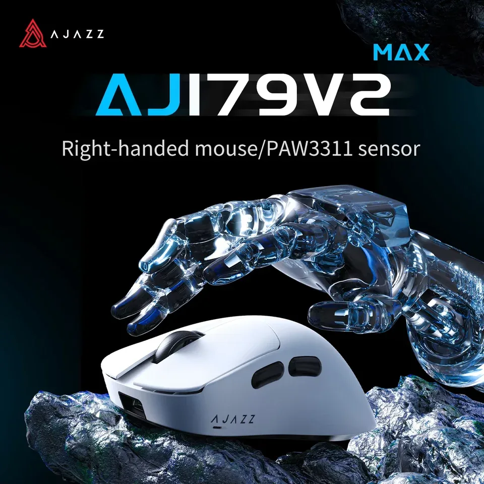 AJAZZ AJ179 V2 MAX Mouse Gamer Sem Fio para E-Sports com Taxa de Polling de 1K, Design Leve e Ergonômico, Sensor PAW3311 - AliExpress 7
