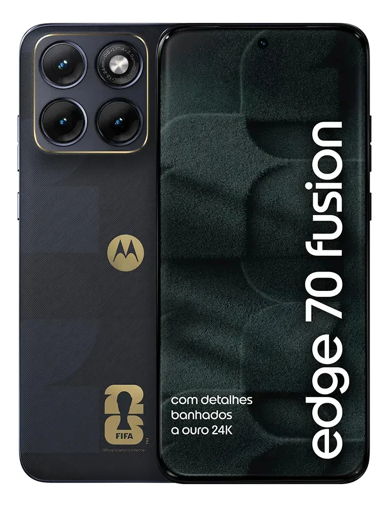 Smartphone Motorola Edge 70 Fusion 5g Fifa World Cup Collection - 256gb 8gb Ram + 16gb Ram Boost, Camera 50mp Sony Lytia 710, Tela 1.5k Extreme Amoled - Grafite