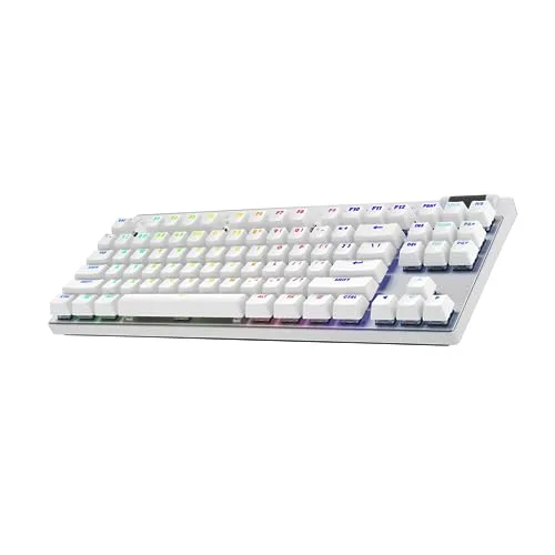 Teclado Gamer Sem Fio Logitech G PRO X com design TKL, Layout US, RGB LIGHTSYNC, Tecnologia LIGHTSPEED e Switch Exclusivo GX Brown Tactile - Branco