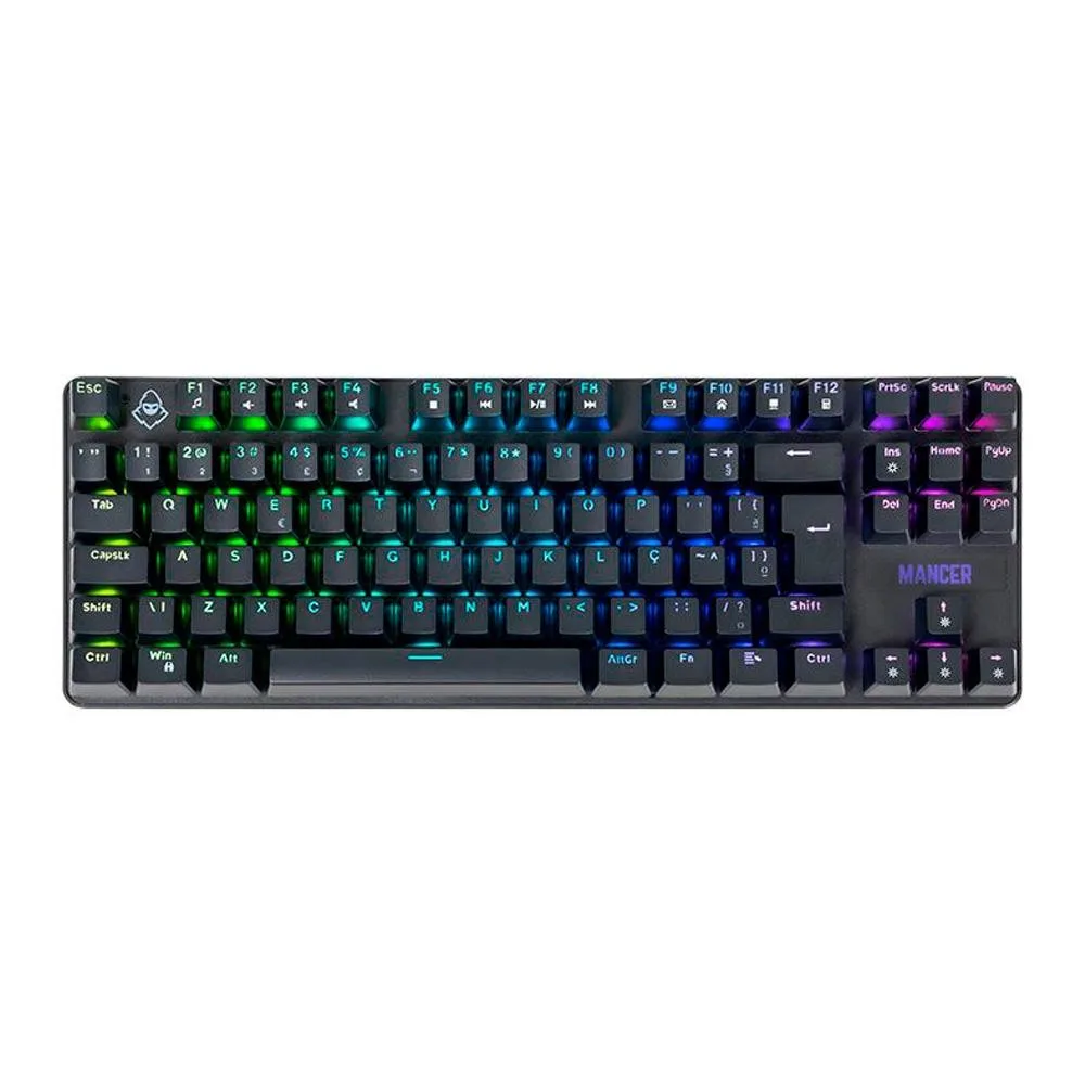 Teclado Mecanico Mancer Ghoul MK3, RGB, ABNT2, Switch Huano Vermelho, Preto, MCR-GHM3-RGB01RD