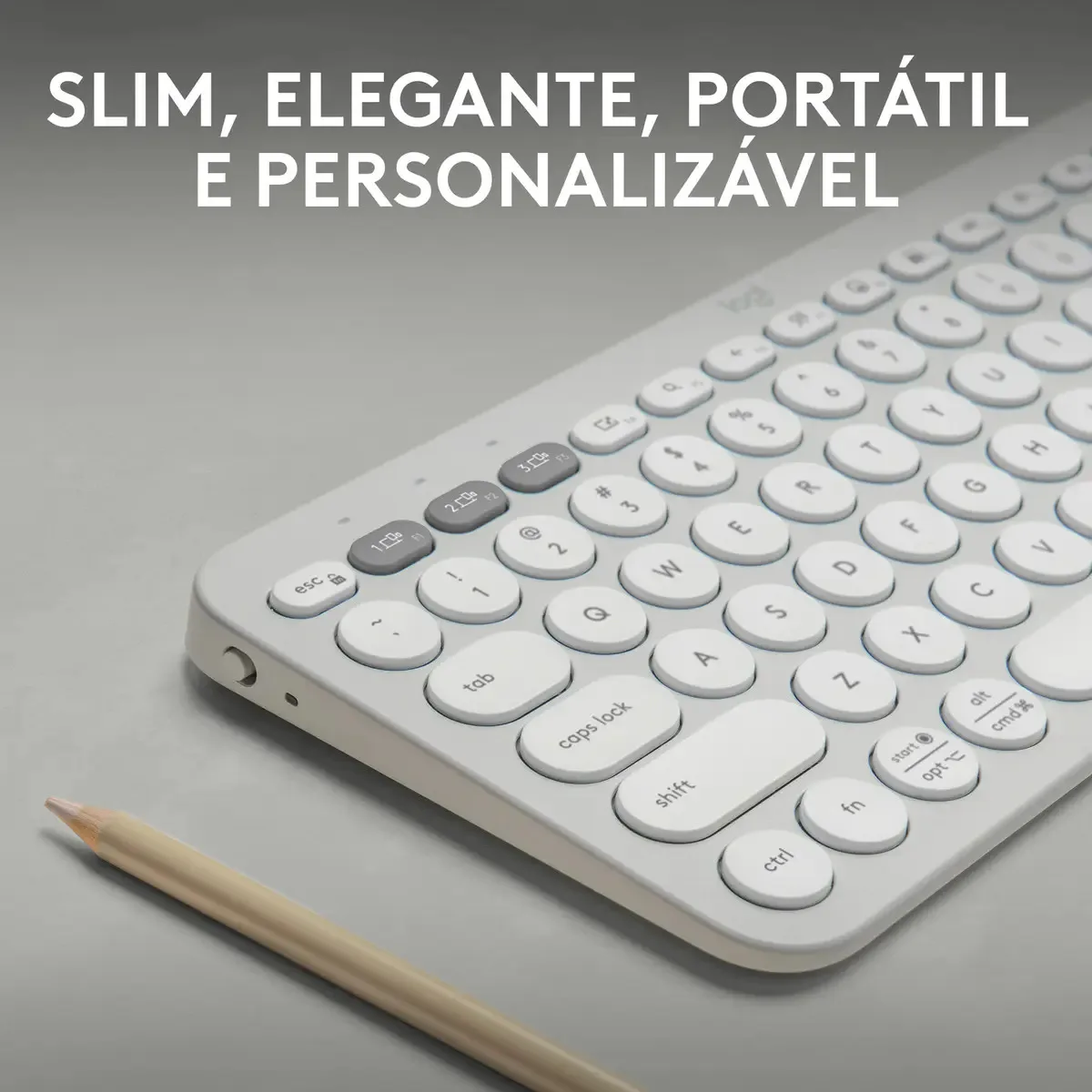 Teclado sem fio Logitech Pebble Keys 2 K380s - Branco