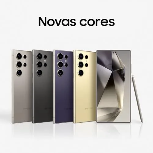 Smartphone Samsung Galaxy S24 Ultra, Galaxy AI, Selfie de 12MP, Tela de 6.8" 1-120Hz, 256GB, 12GB RAM - Titânio Preto