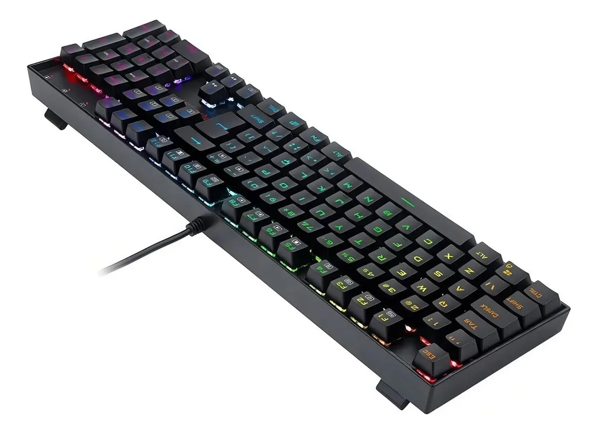 Teclado Redragon Mitra QWERTY Outemu Brown português Brasil cor preto com luz RGB