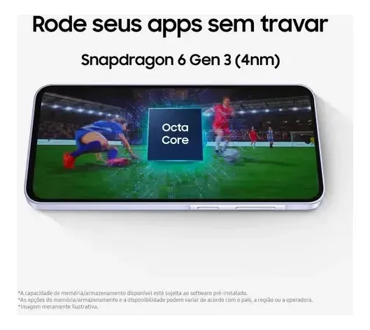 Smartphone Samsung Galaxy A36 5G 128GB 6GB RAM Câmera Tripla de até 50MP Selfie de 12MP IP67 Super AMOLED 6.7'' NFC Recursos AI Android e Segurança Snapdragon - Branco