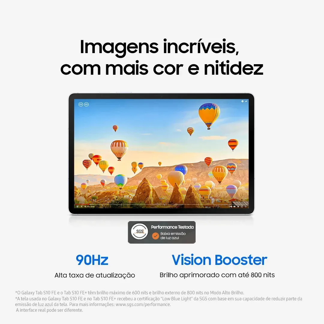 Tablet Samsung Galaxy Tab S10 FE WiFi, 128GB, 8GB, Tela 10.9" 90Hz, S Pen e Capa Inclusas Cinza