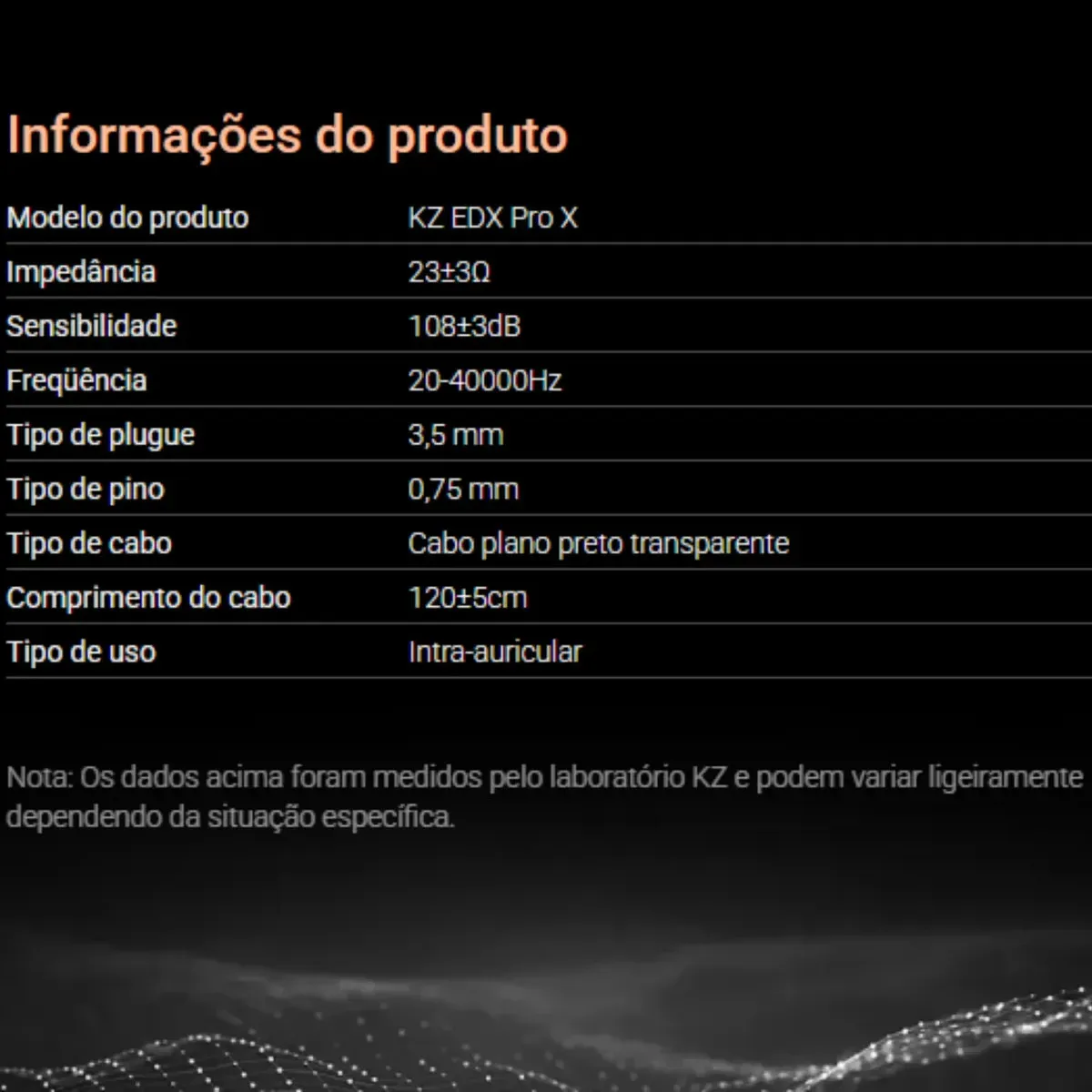 Fone De Ouvido Retorno Kz Edx Pro X Sem Microfone Cor Transparente
