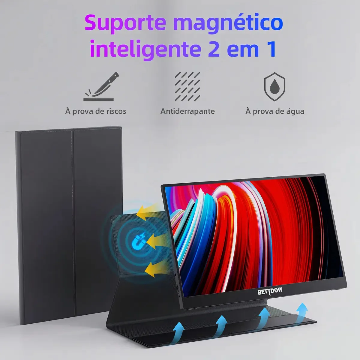 Monitor Portátil Gamer Bettdow 15.6'' Full HD 60Hz IPS Compatível 4K Preto
