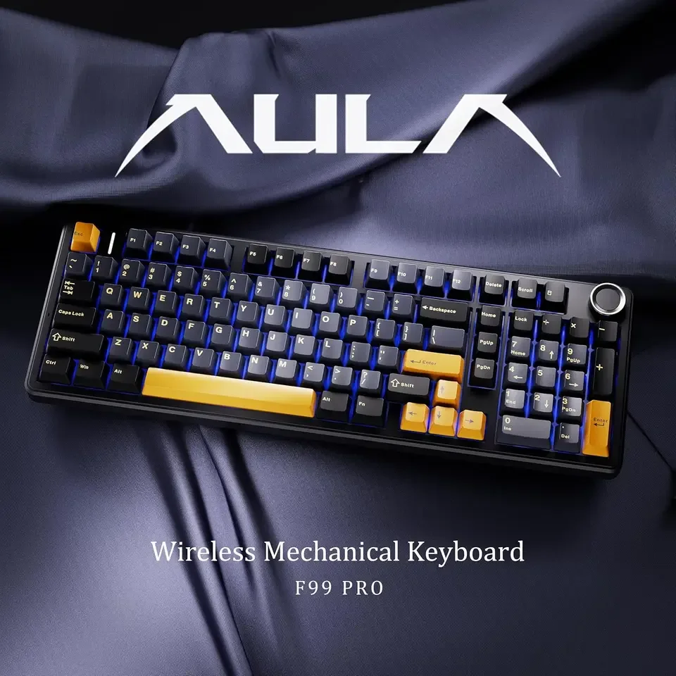 Teclado Mecânico Gamer AULA F99PRO com 99 Teclas, Três Modos, Sem Fio, Hot Swappable, Estrutura Gasket, Teclado Personalizável com Botão de Mídia - AliExpress 7