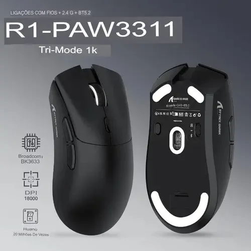 Mouse Attack Shark R1 - Preto