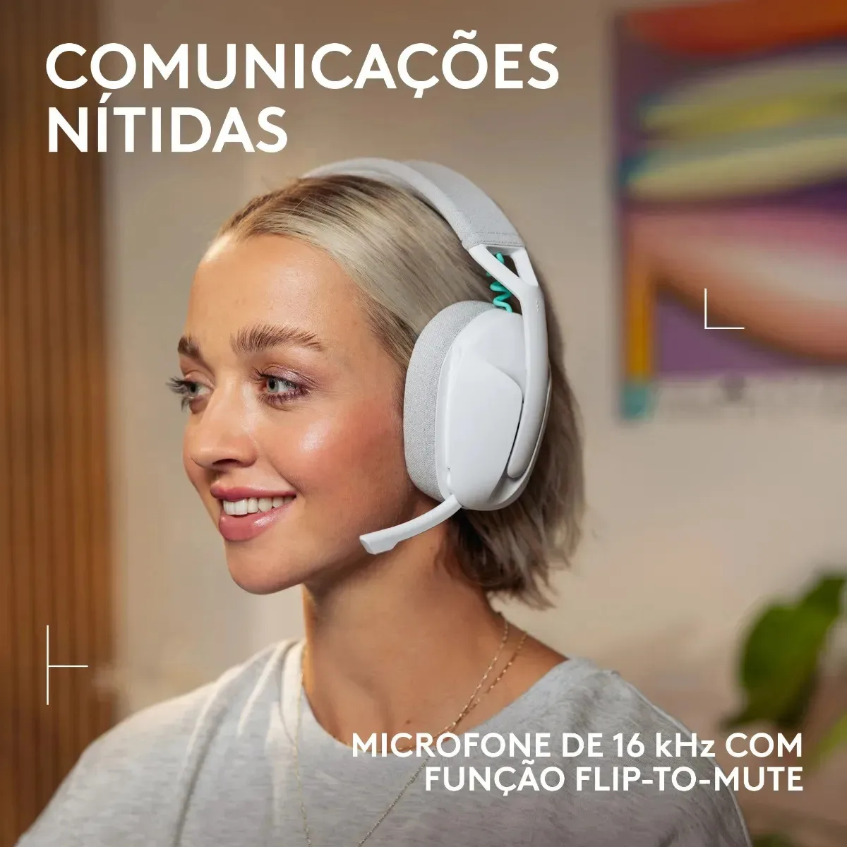 Headset Gamer Sem Fio Logitech G321 LIGHTSPEED/Bluetooth, bateria durável, Compatível com PC/PS4/PS5/Nintendo Switch/Smartphone - Branco