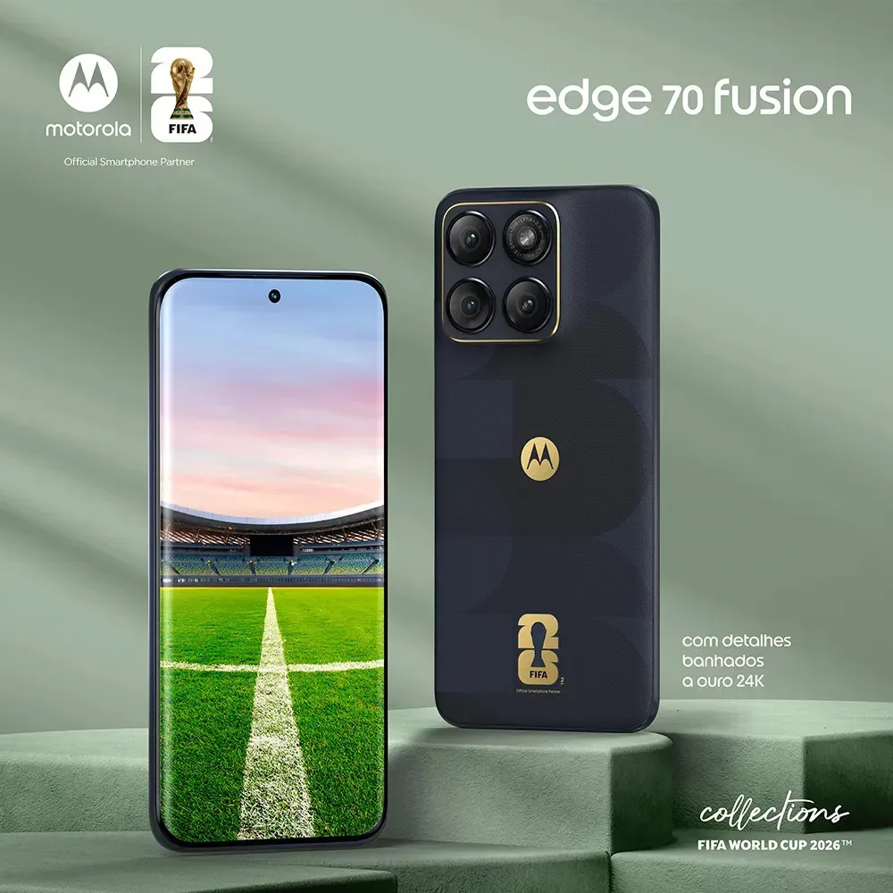 Smartphone Motorola Edge 70 Fusion 5g Fifa World Cup Collection - 256gb 8gb Ram + 16gb Ram Boost, Camera 50mp Sony Lytia 710, Tela 1.5k Extreme Amoled - Grafite