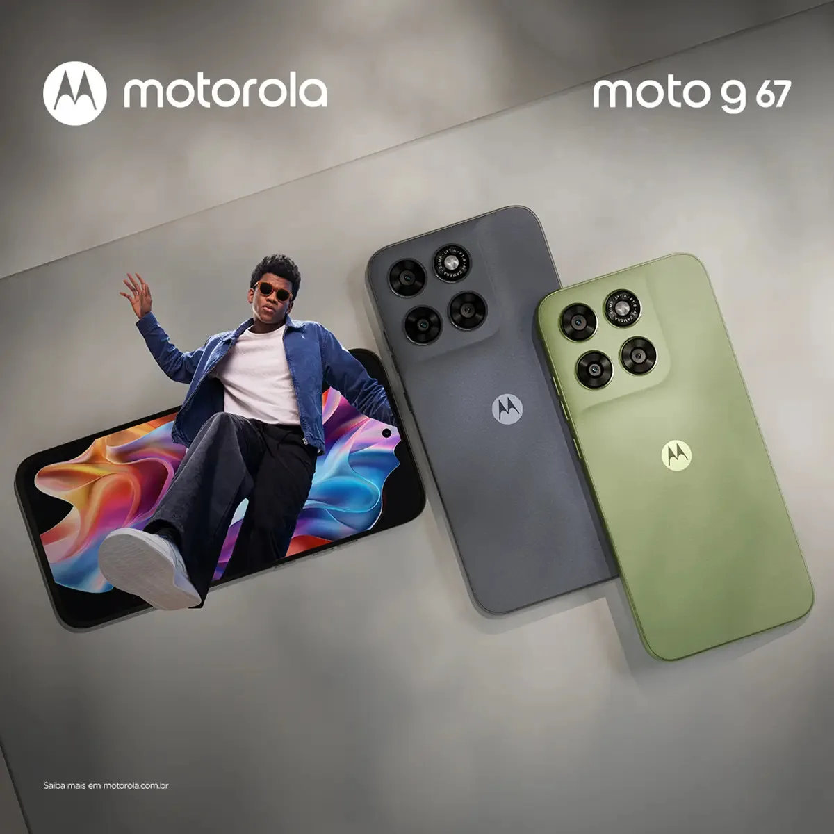 Smartphone Motorola Moto G67 5g - 128gb 4gb Ram + 8gb Ram Boost, Camera 50mp Sony Lytia 600, Tela 1.5k Extreme Amoled 120hz, Ultrarresistente - Chumbo