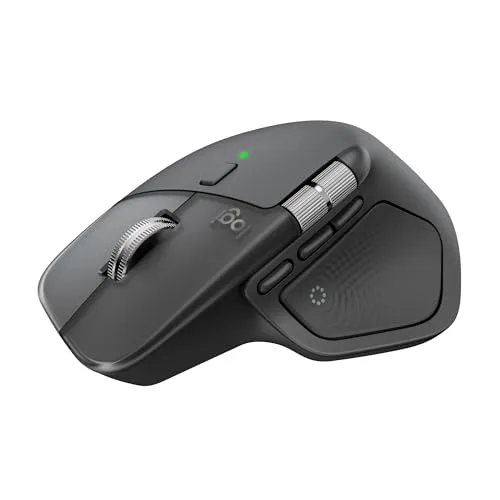 Mouse sem fio Logitech MX Master 4 com o Desempenho avançado e a Sensação tátil do Haptic feedback, Design ergonômico, Rolagem ultra rápida, Conexão USB-C ou Bluetooth, Windows, macOS - Grafite