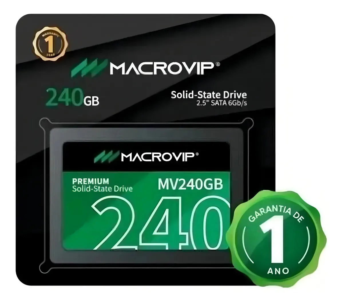 Disco Sólido Ssd Macrovip 240gb 2.5 Sata 3 450mb/s Mv240gb Cor Preto