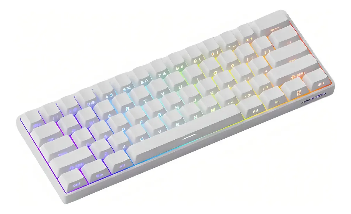 Teclado Magnético Akko Monsgeek 8000hz Fun60 Pro Branco Layout US rgb