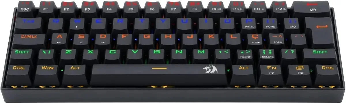 Teclado Mecânico Redragon Lakshmi Rainbow Brown K606 Abnt2 Cor de teclado Preto Idioma Português Brasil